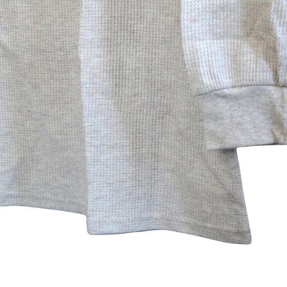 GALAXY BY HARVIC Men's Waffle Knit Thermal Shirt In Oatmeal Heather, Size XL - Picture 4 of 4